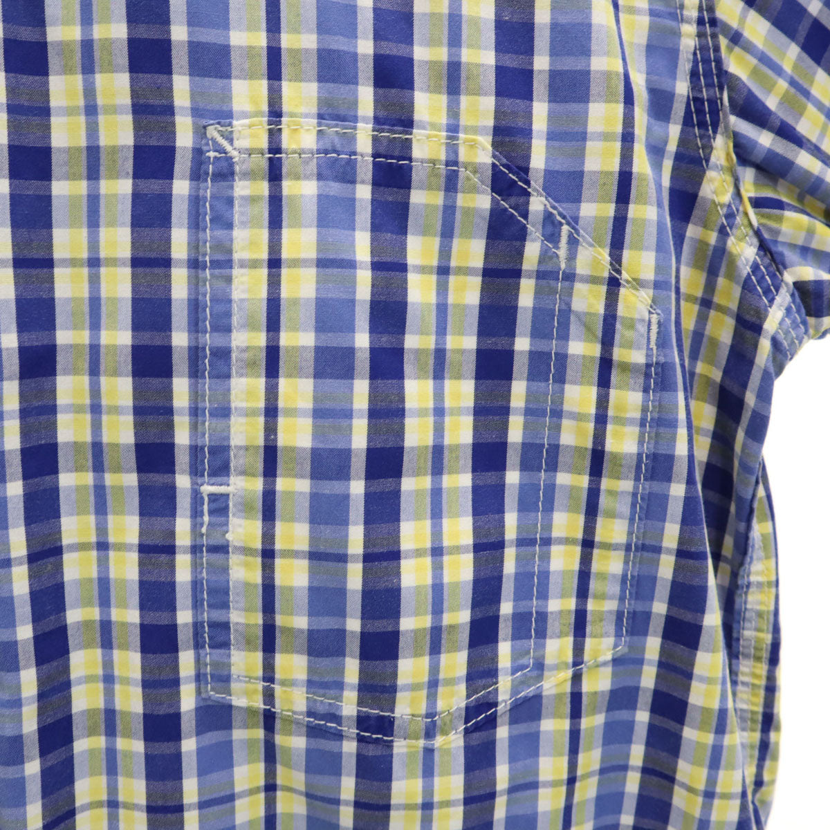 COMME des GARCONS HOMME コムデギャルソンオム 2007年 日本製 チェック柄 長袖 コットンシャツ SS ブルー系 メンズ