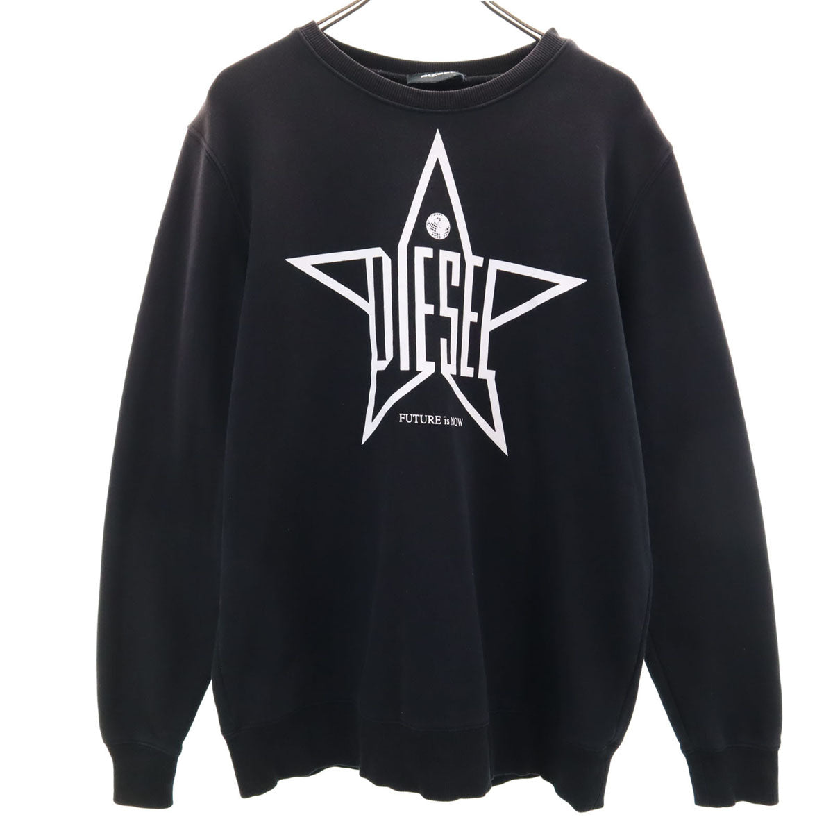 DIESEL ディーゼル 長袖 スウェット トレーナー XL ブラック 裏起毛 メンズ