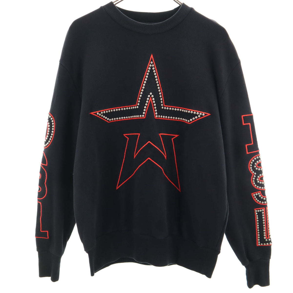 DIESEL ディーゼル ブルガリア製 スター 長袖 スウェット トレーナー S ブラック S-BAY-STUDS スタッズ メンズ