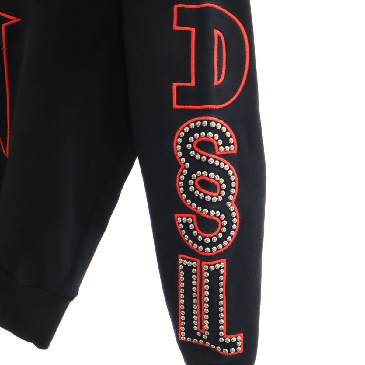 DIESEL ディーゼル ブルガリア製 スター 長袖 スウェット トレーナー S ブラック S-BAY-STUDS スタッズ メンズ