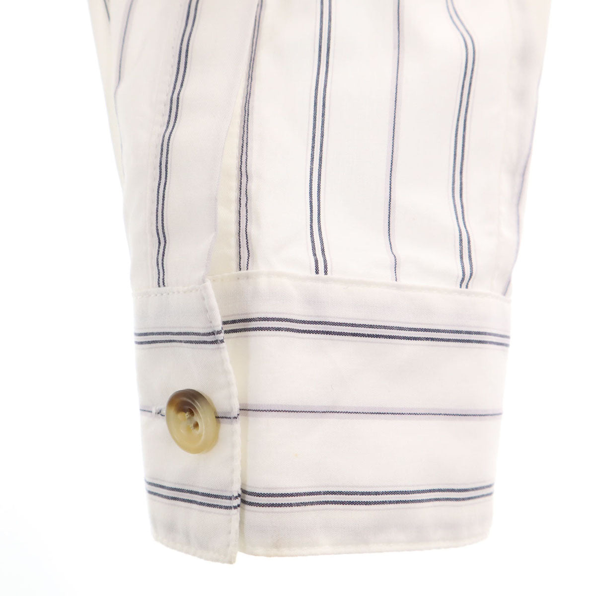 LIMI feu リミフゥ ストライプ柄 長袖 レオパードポケット シャツ S 白系 レディース