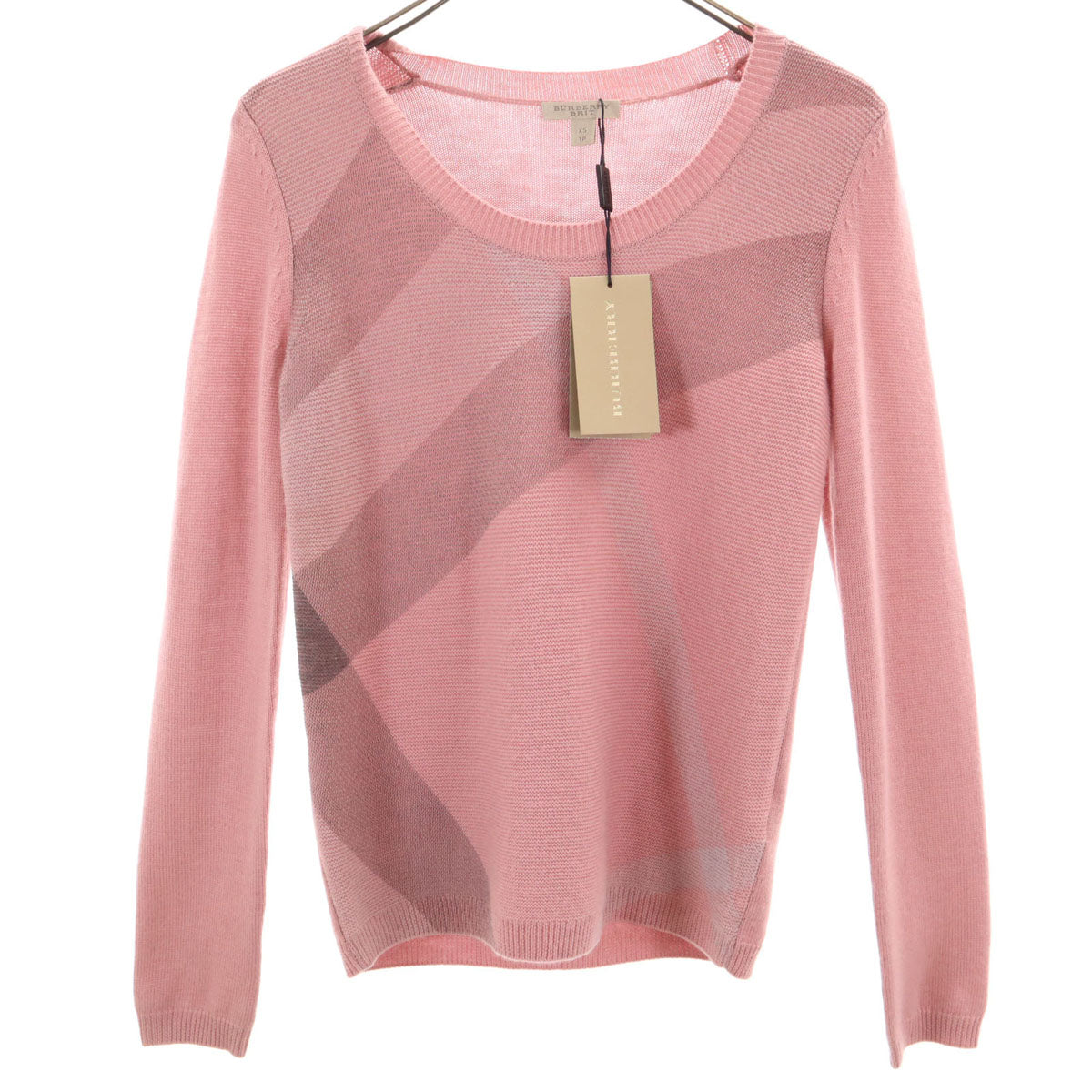 未使用 BURBERRY BRIT バーバリーブリット カシミアブレンド 長袖 セーター XS くすみピンク系 ニット レディース