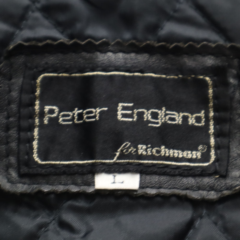 Peter England ピーターイングランド レザージャケット L ブラック メンズ
