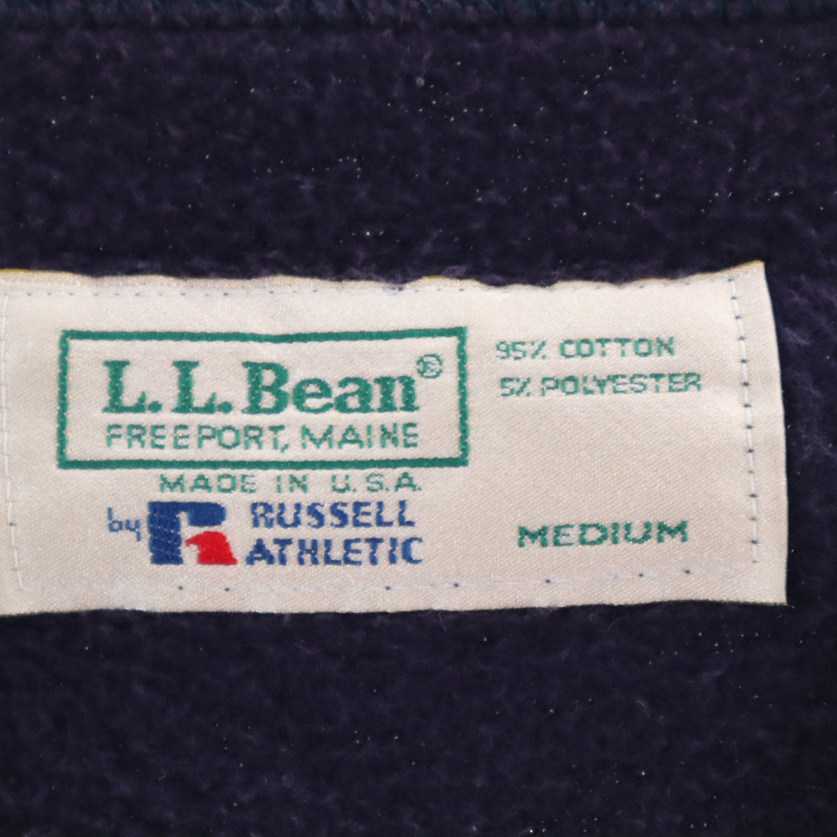 L.L.Bean エルエルビーン 90s USA製 オールド 長袖 スウェット トレーナー M ネイビー by Russell 裏起毛 メンズ