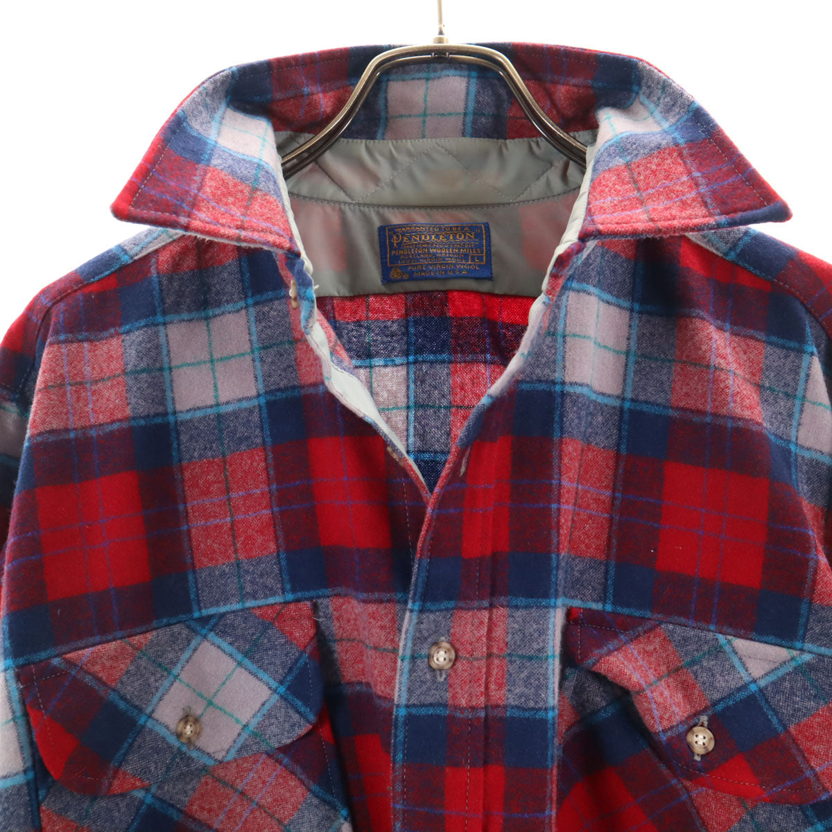 PENDLETON ペンドルトン 70s USA製 ウール ヴィンテージ チェック柄 長袖 シャツ L メンズ