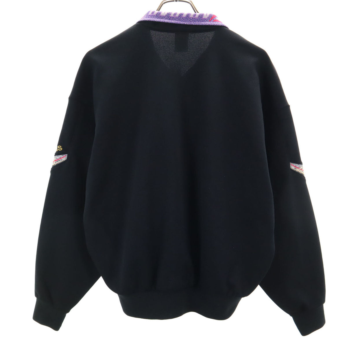 adidas アディダス 80s ヴィンテージ トレフォイルロゴ刺繍 トラックジャケット O 黒 デサント ジャージ メンズ