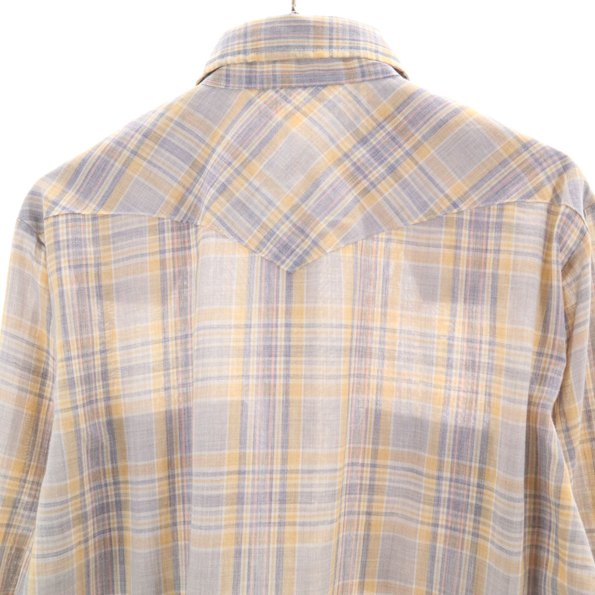 JC PENNEY ジェーシーペニー 70s ヴィンテージ チェック柄 長袖 ウエスタンシャツ M グレー系 メンズ