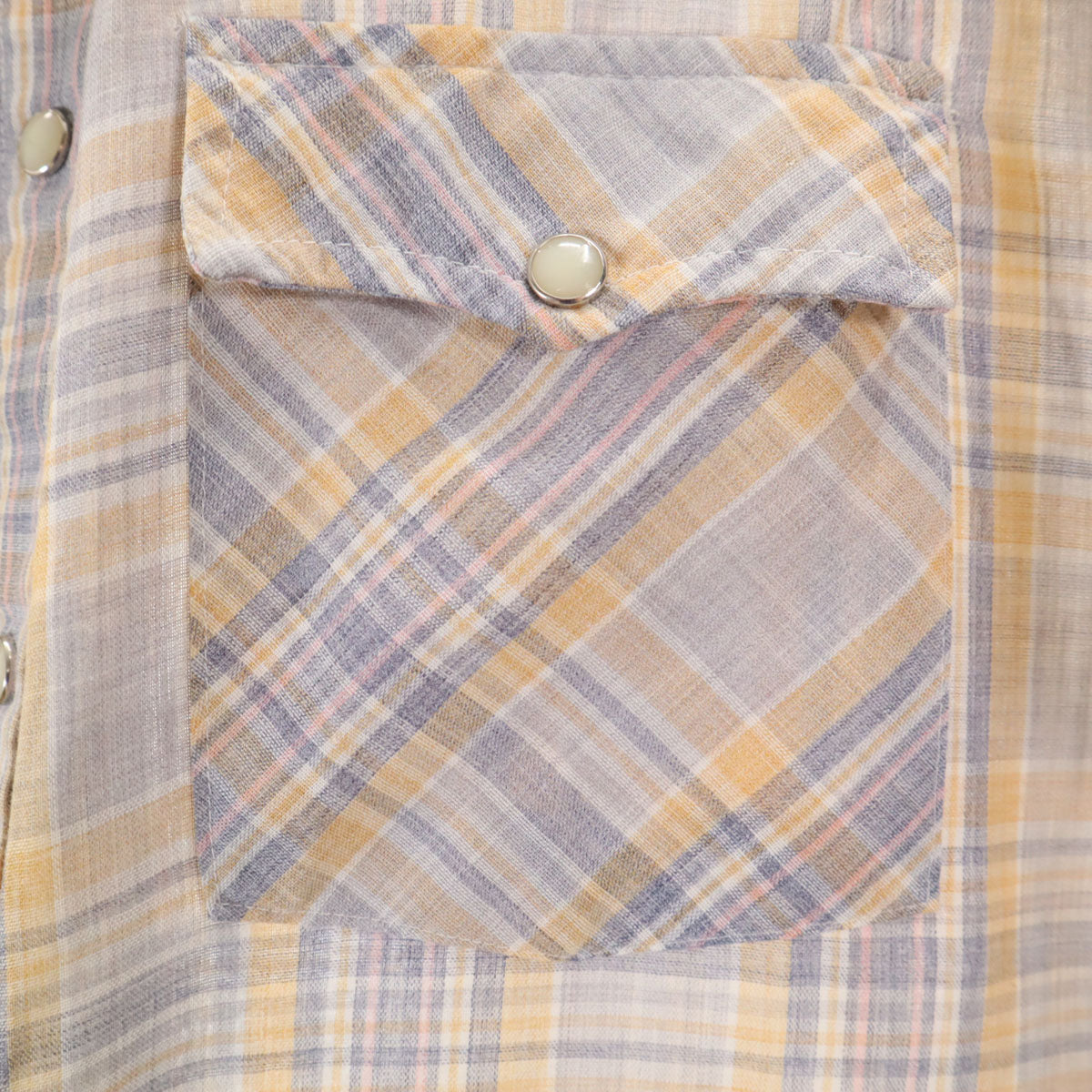 JC PENNEY ジェーシーペニー 70s ヴィンテージ チェック柄 長袖 ウエスタンシャツ M グレー系 メンズ