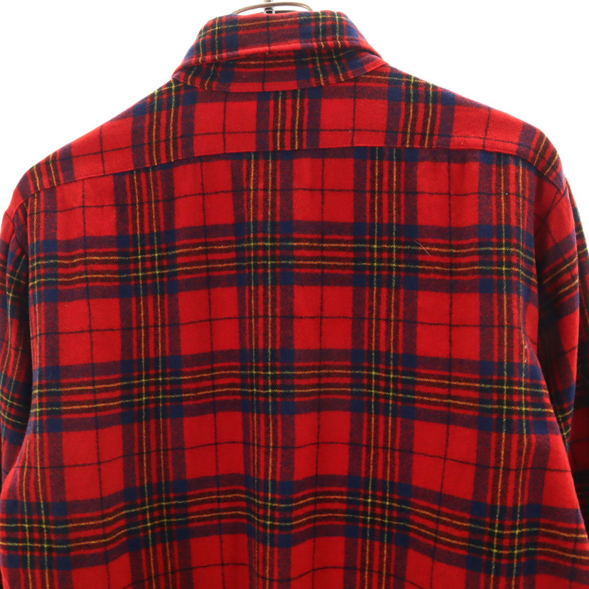 PENDLETON ペンドルトン 70s USA製 ウール ヴィンテージ チェック柄 長袖 ボタンダウンシャツ M 赤系 メンズ