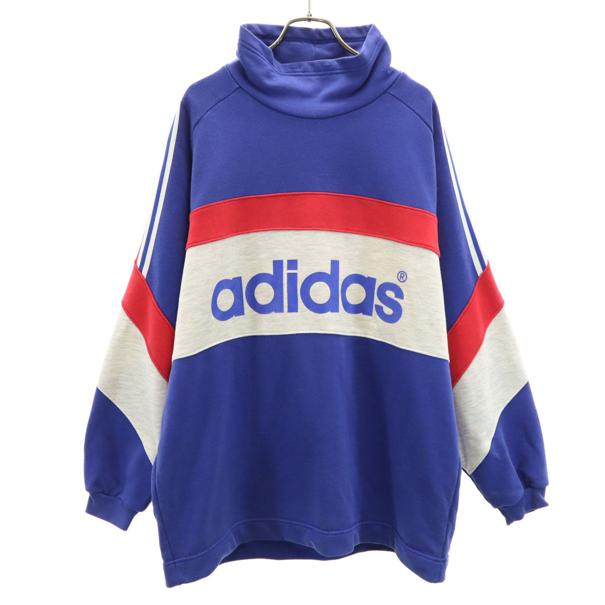 adidas アディダス 80s ヴィンテージ 長袖 スウェット M-L 青紫 デサント トレーナー メンズ