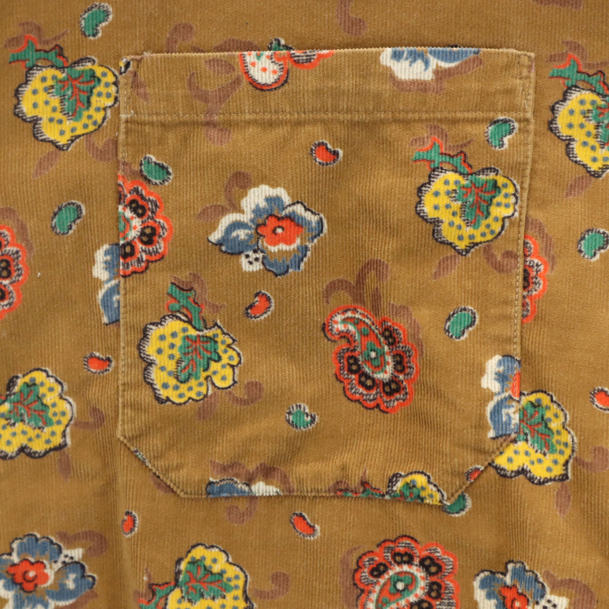 Paul Smith LONDON ポールスミスロンドン 総柄 長袖 コーデュロイシャツ M ブラウン メンズ