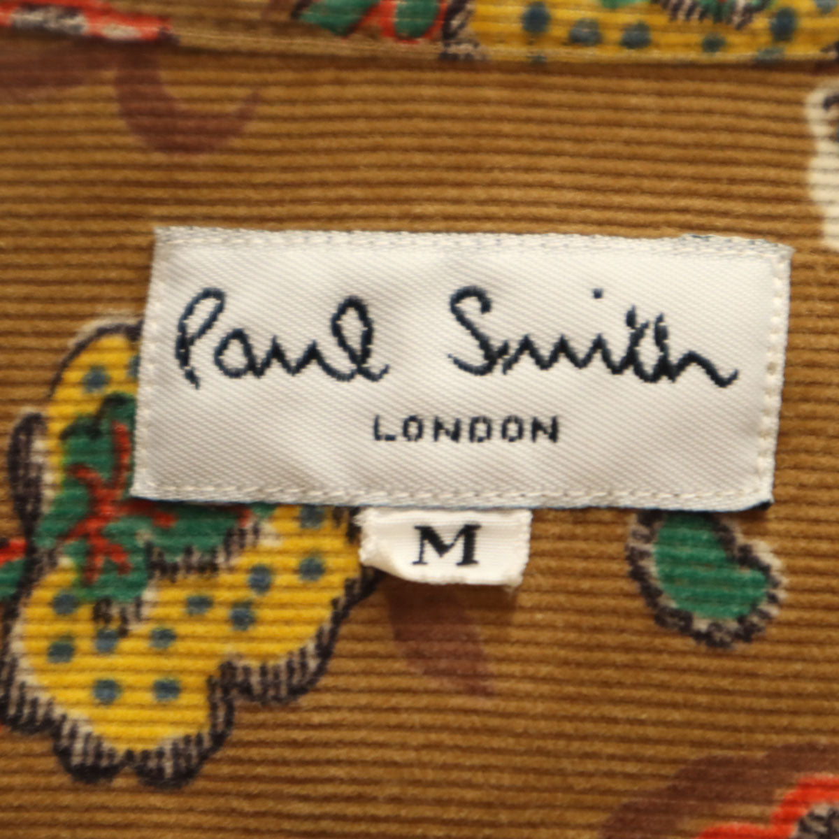 Paul Smith LONDON ポールスミスロンドン 総柄 長袖 コーデュロイシャツ M ブラウン メンズ