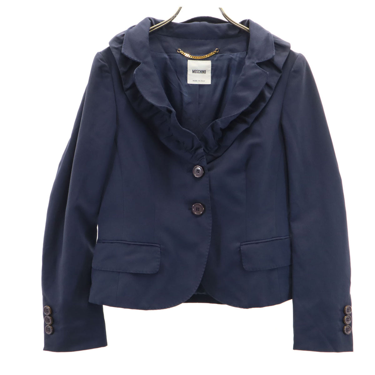 MOSCHINO モスキーノ イタリア製 ジャケット 40 ネイビー レディース