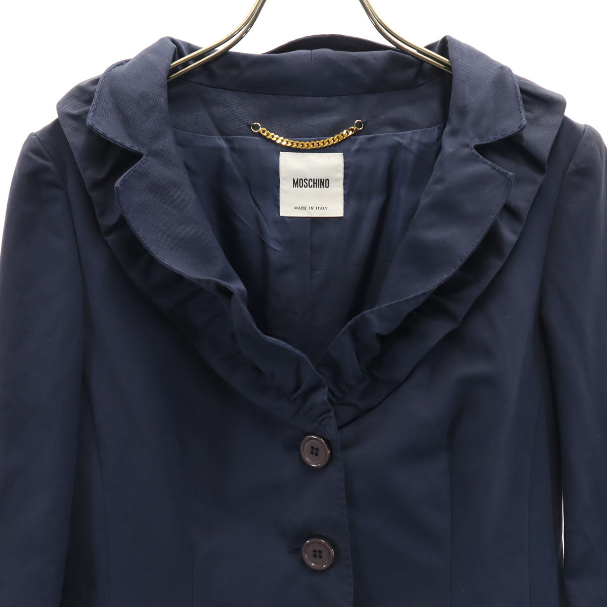 MOSCHINO モスキーノ イタリア製 ジャケット 40 ネイビー レディース