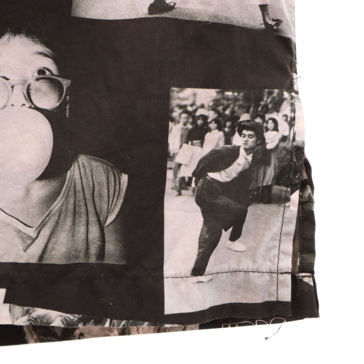 MAISON KITSUNE メゾンキツネ フォトプリント 長袖 コットンシャツ M ブラック系 メンズ