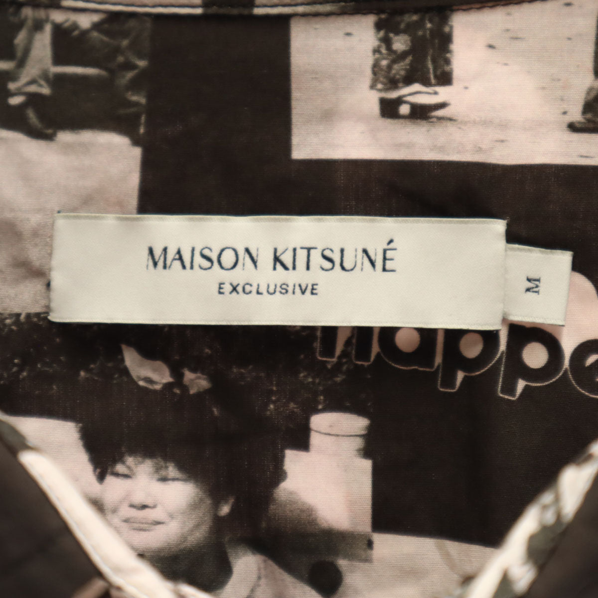 MAISON KITSUNE メゾンキツネ フォトプリント 長袖 コットンシャツ M ブラック系 メンズ