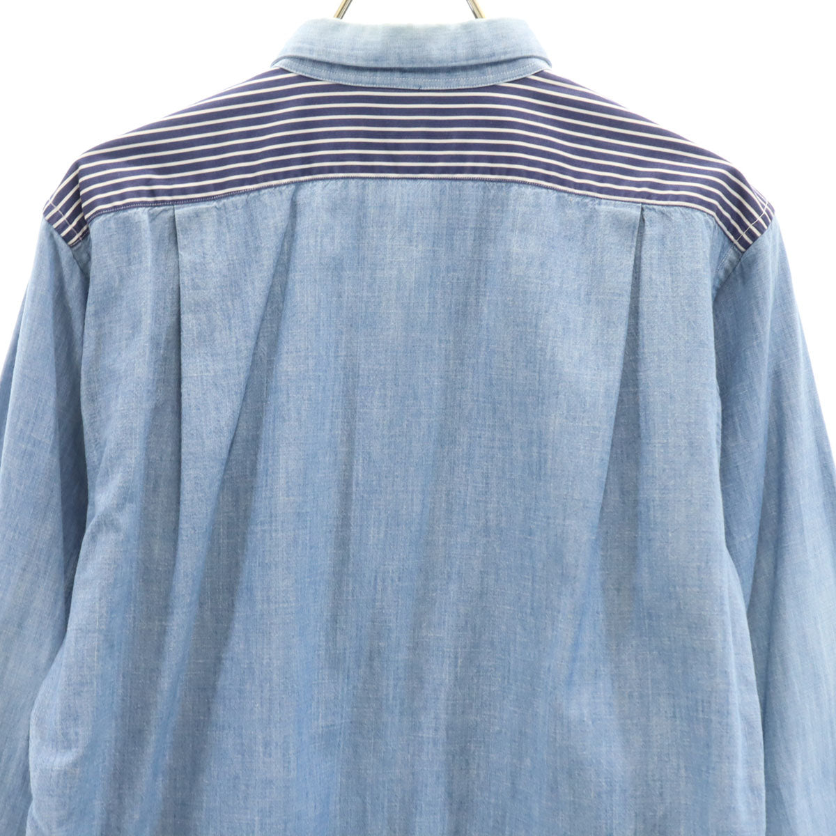 COMME des GARCONS HOMME PLUS コムデギャルソンオムプリュス 日本製 長袖 シャンブレー ボタンダウンシャツ XS ブルー メンズ