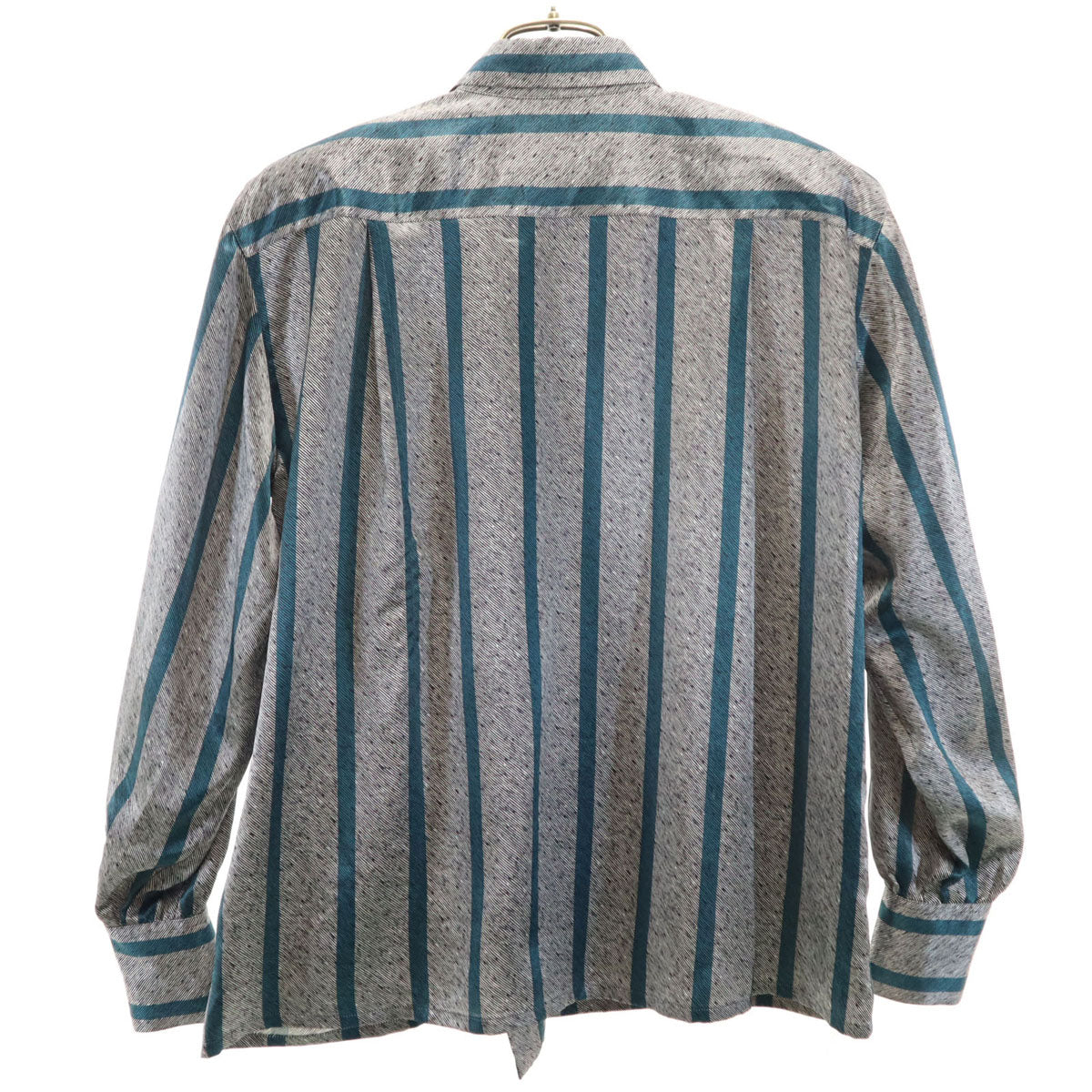 Christian Dior クリスチャンディオール 90s オールド ストライプ柄 長袖 ダブルブレスト シャツ M グレー レディース