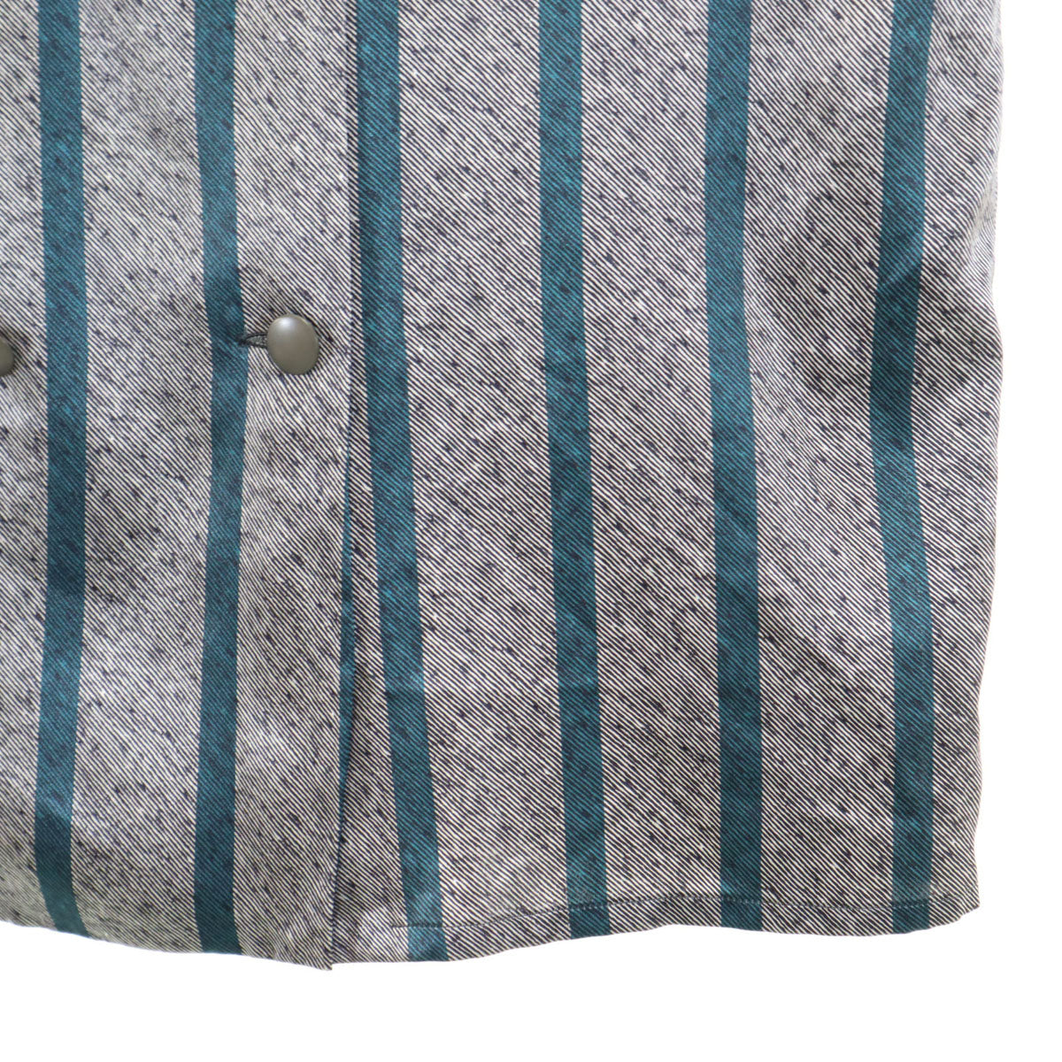 Christian Dior クリスチャンディオール 90s オールド ストライプ柄 長袖 ダブルブレスト シャツ M グレー レディース