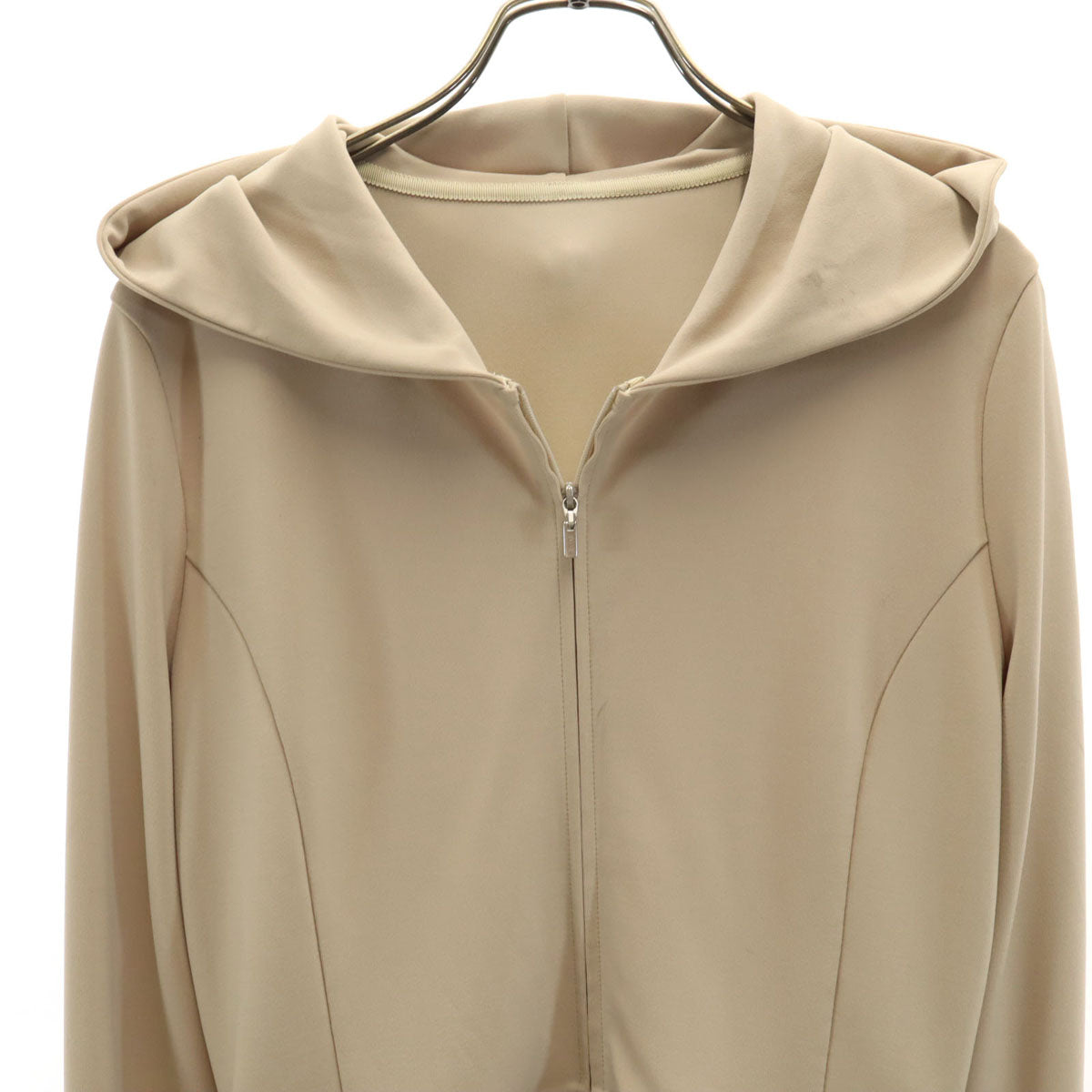 FOXEY NEW YORK フォクシーニューヨーク 日本製 長袖 ジップパーカー 42 ベージュ レディース