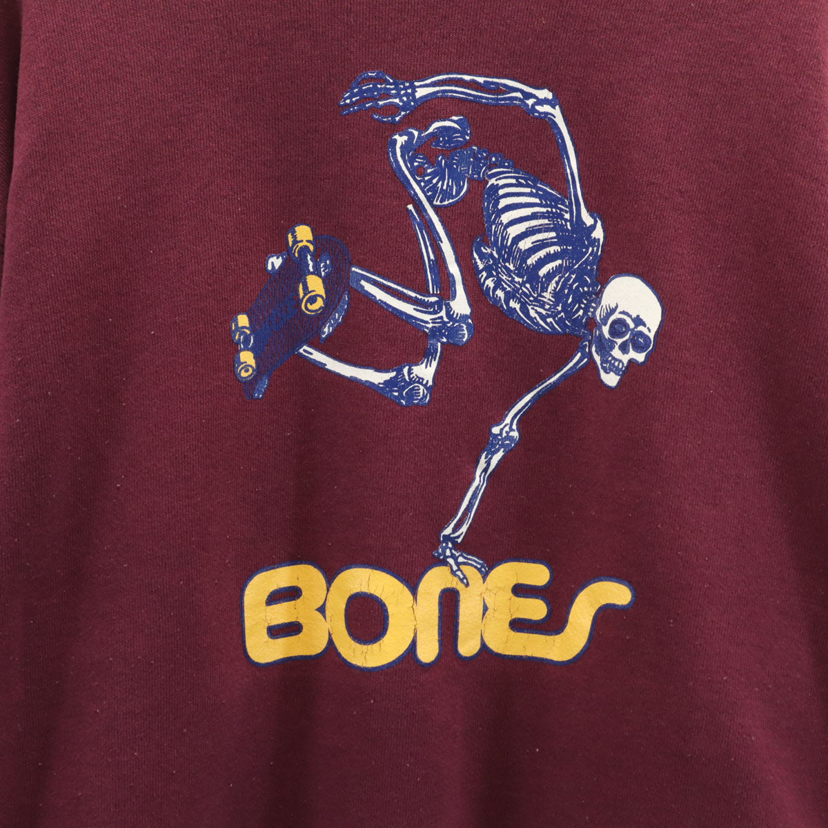 Hanes ヘインズ 90s オールド バックロゴ ボーンズ 長袖 スウェット トレーナー L ボルドー BONES スカル メンズ