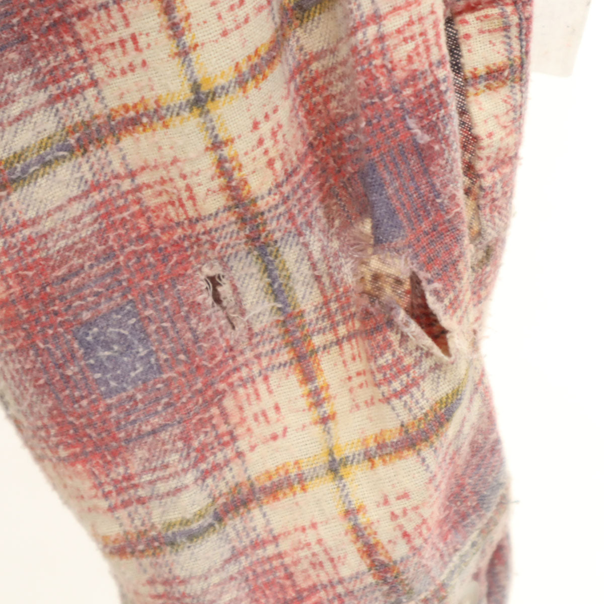 Sears シアーズ 70s ヴィンテージ チェック柄 長袖 ネルシャツ M レッド系 メンズ