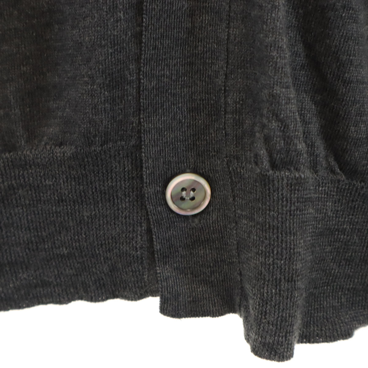 JAN COMME des GARCONS ヤンコムデギャルソン 2005年4月 日本製 長袖 Vネック ニットカーディガン M チャコールグレー メンズ