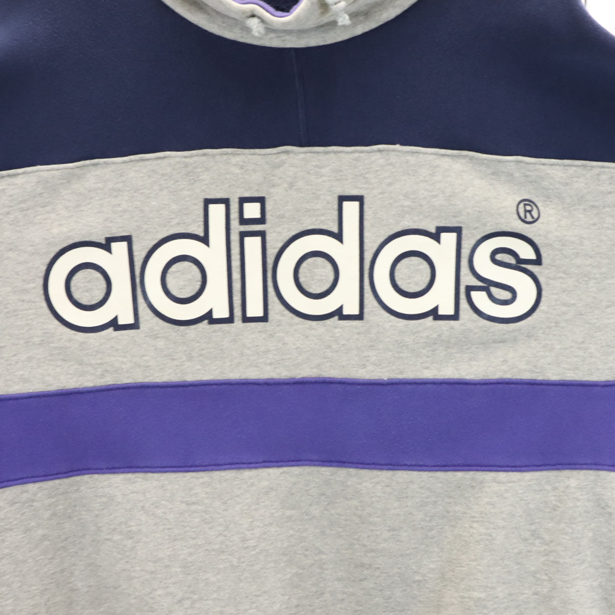 adidas アディダス 80s 日本製 ヴィンテージ トレフォイルロゴ 長袖 スウェット M-L グレー デサント トレーナー メンズ