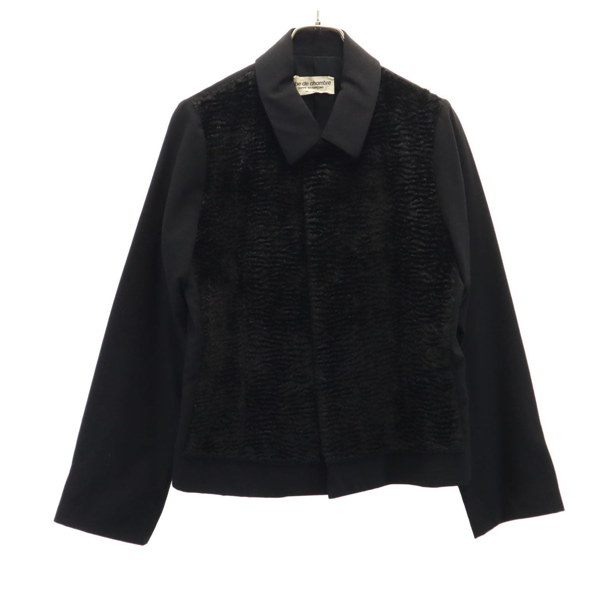 robe de chambre COMME des GARCONS ローブドシャンブルコムデギャルソン 90s 1997年 オールド フェイクファー切替 ジャケット ブラック レディース