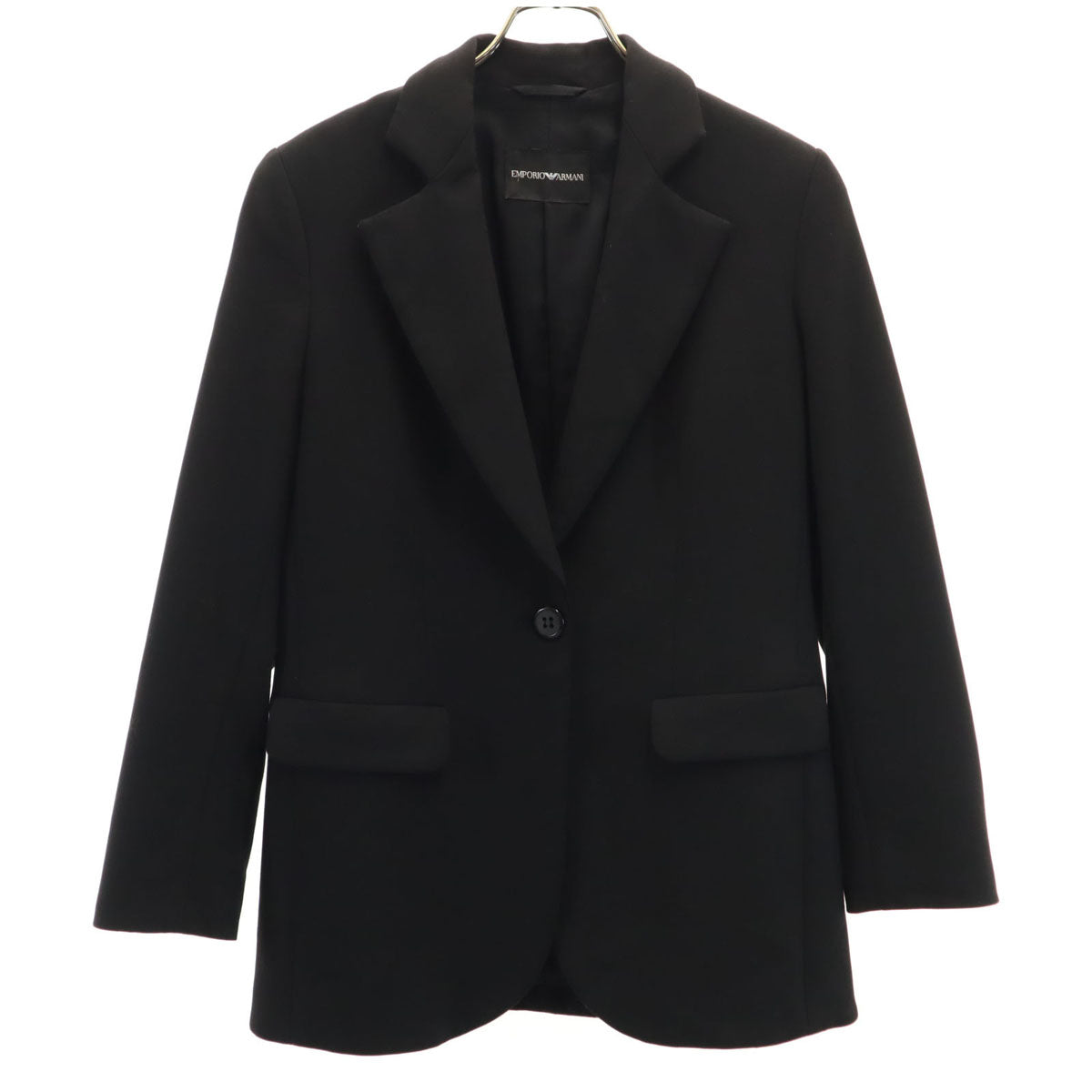 Emporio Armani エンポリオアルマーニ ポルトガル製 テーラードジャケット 42 ブラック ブレザー レディース