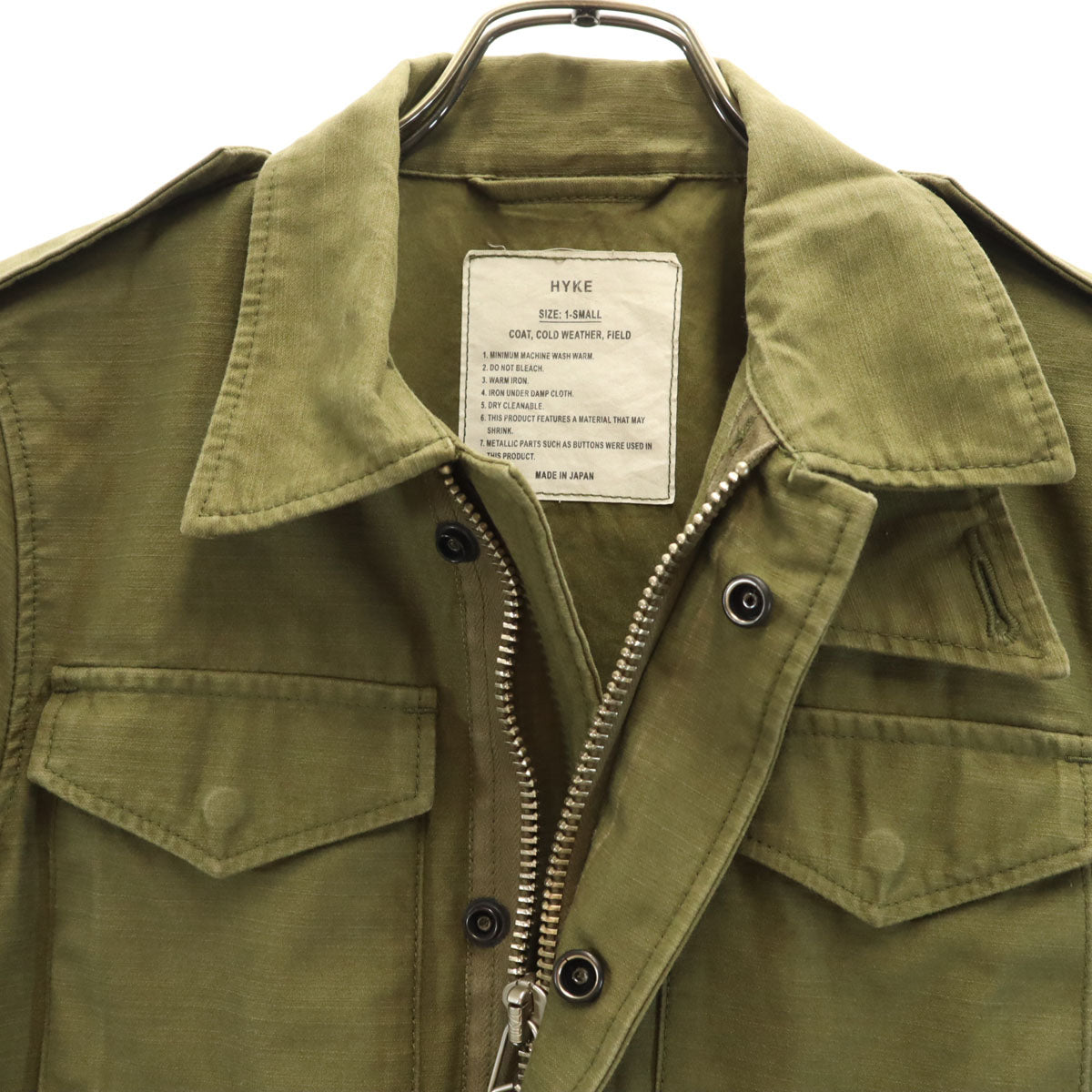 HYKE ハイク 日本製 ミリタリージャケット 1 カーキ フィールド レディース