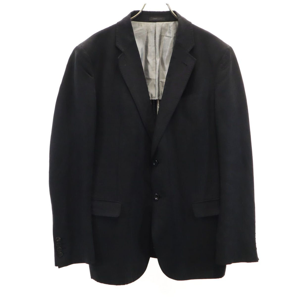 ARMANI COLLEZIONI アルマーニコレッツォーニ リネンブレンド M&M's テーラードジャケット 50 ブラック ブレザー メンズ