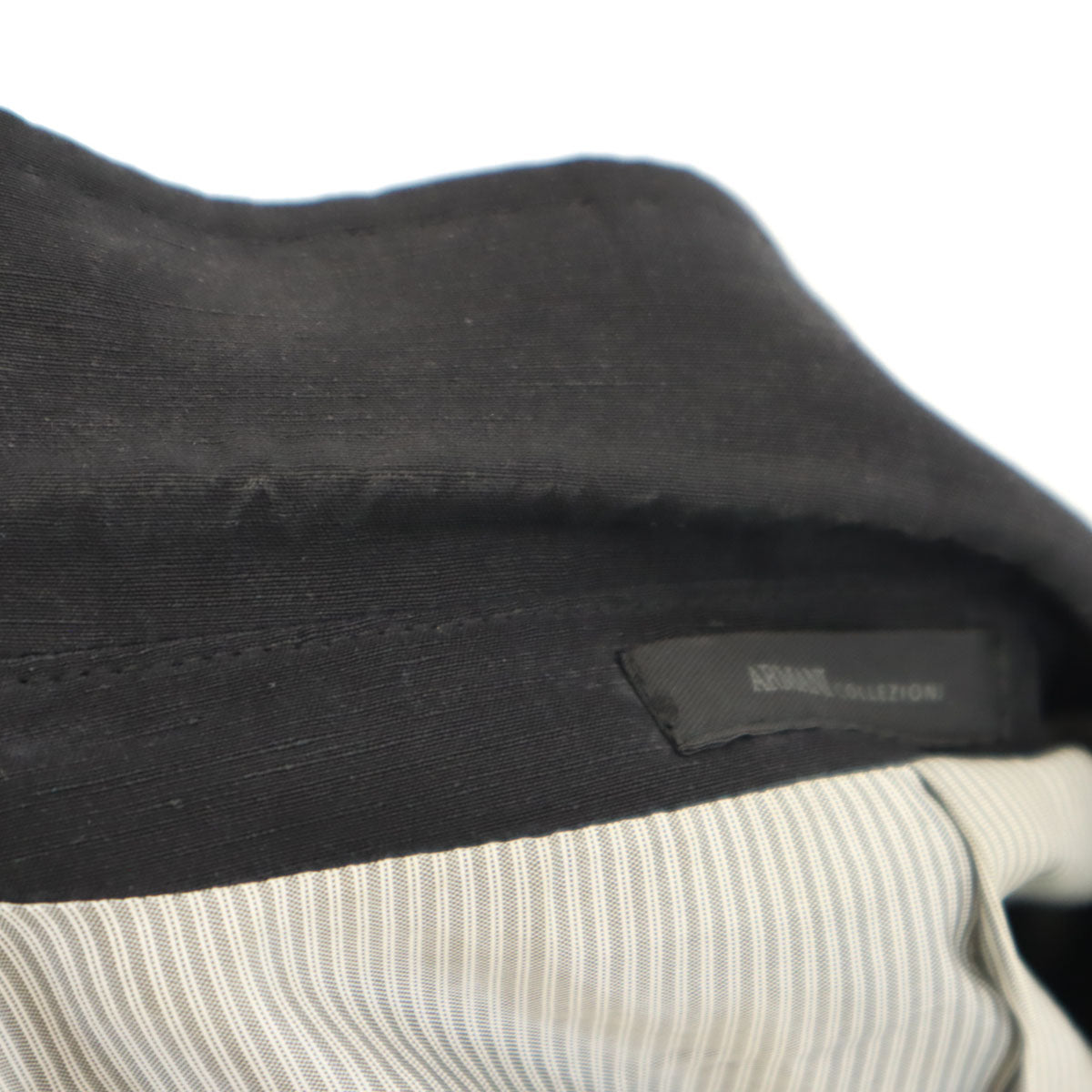 ARMANI COLLEZIONI アルマーニコレッツォーニ リネンブレンド M&M's テーラードジャケット 50 ブラック ブレザー メンズ