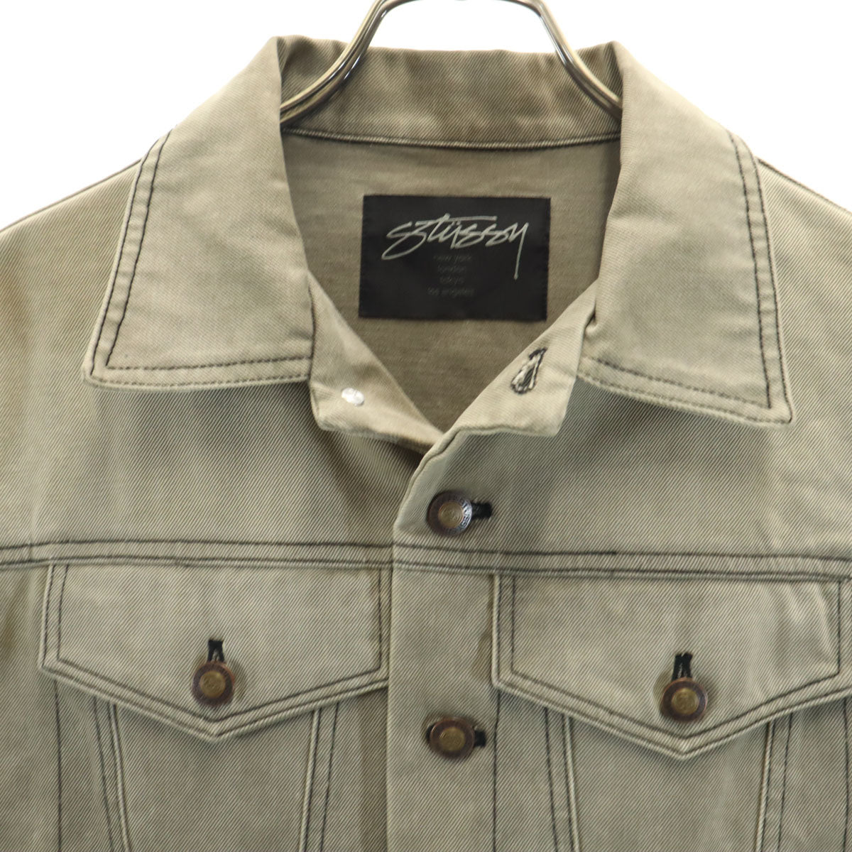 STUSSY ステューシー トラッカー ジャケット S グレージュ メンズ