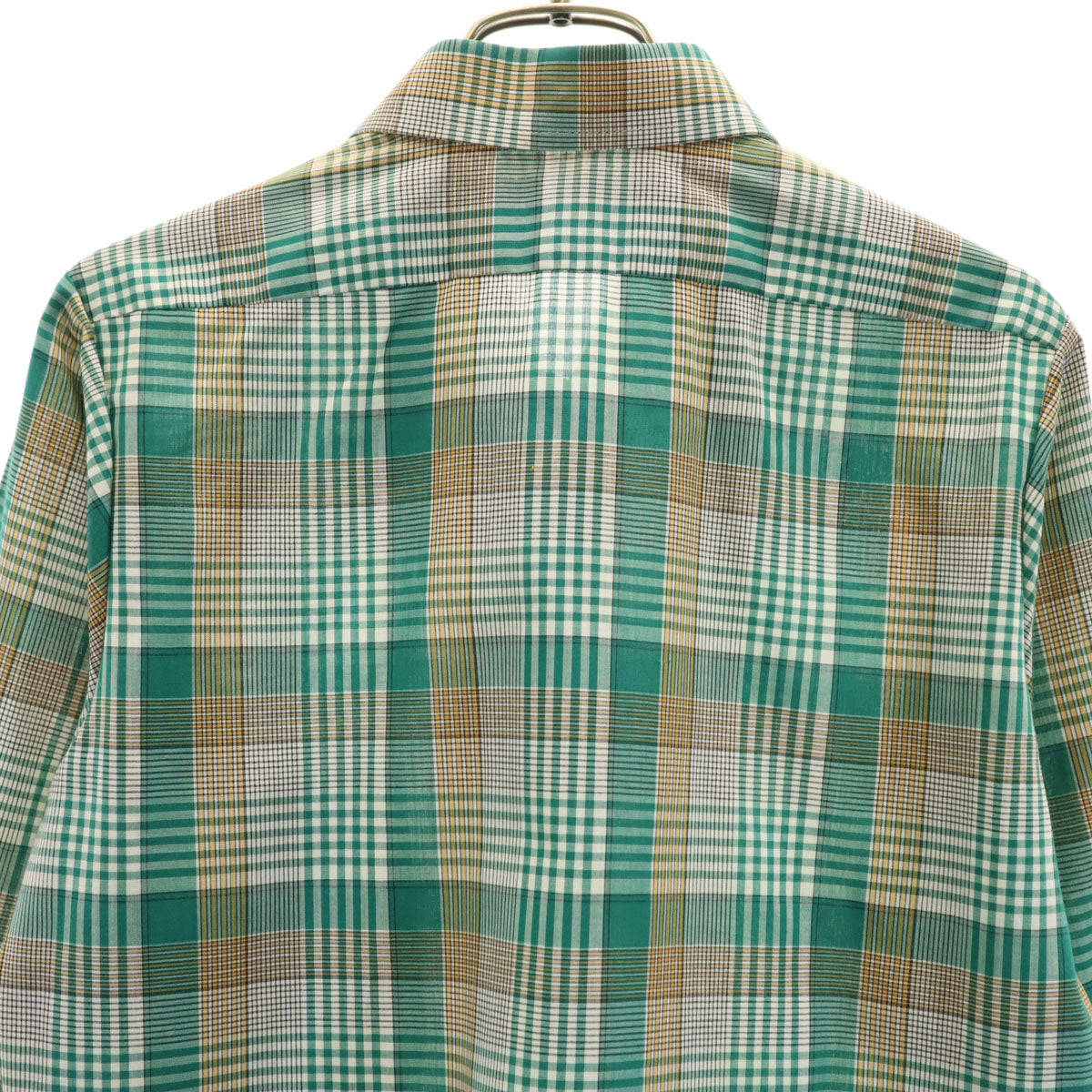 Gillent 70s 80s ヴィンテージ チェック柄 長袖 シャツ グリーン メンズ