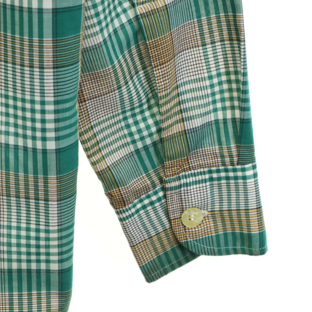 Gillent 70s 80s ヴィンテージ チェック柄 長袖 シャツ グリーン メンズ