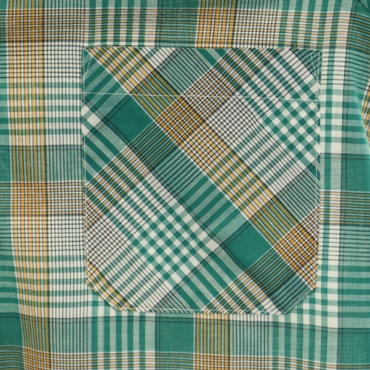 Gillent 70s 80s ヴィンテージ チェック柄 長袖 シャツ グリーン メンズ