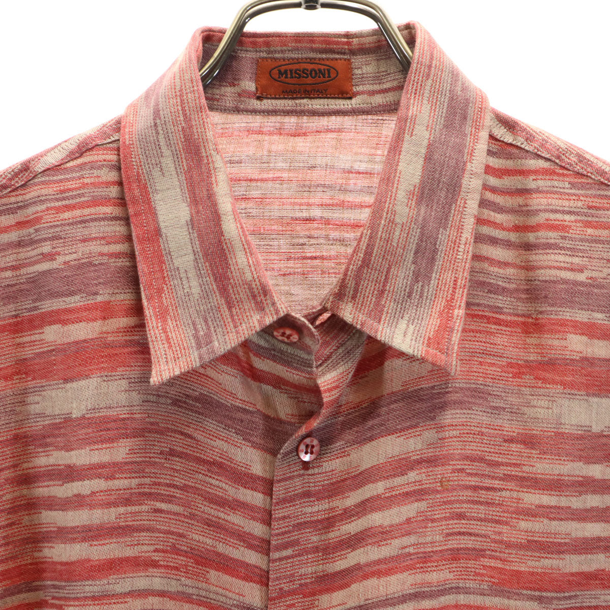 Missoni ミッソーニ イタリア製 長袖 シャツ 52 レッド系 メンズ