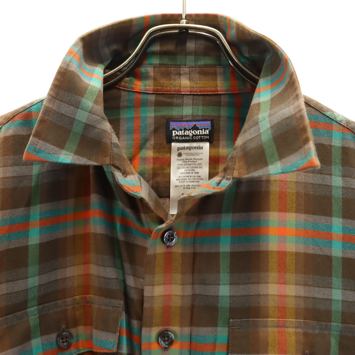 patagonia パタゴニア チェック柄 長袖 バックショット シャツ S ブラウン アウトドア 53856FA13 メンズ