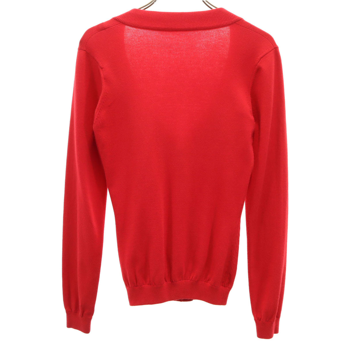 DOLCE&GABBANA ドルチェアンドガッバーナ イタリア製 長袖 Vネック ニットカーディガン 38 レッド レディース