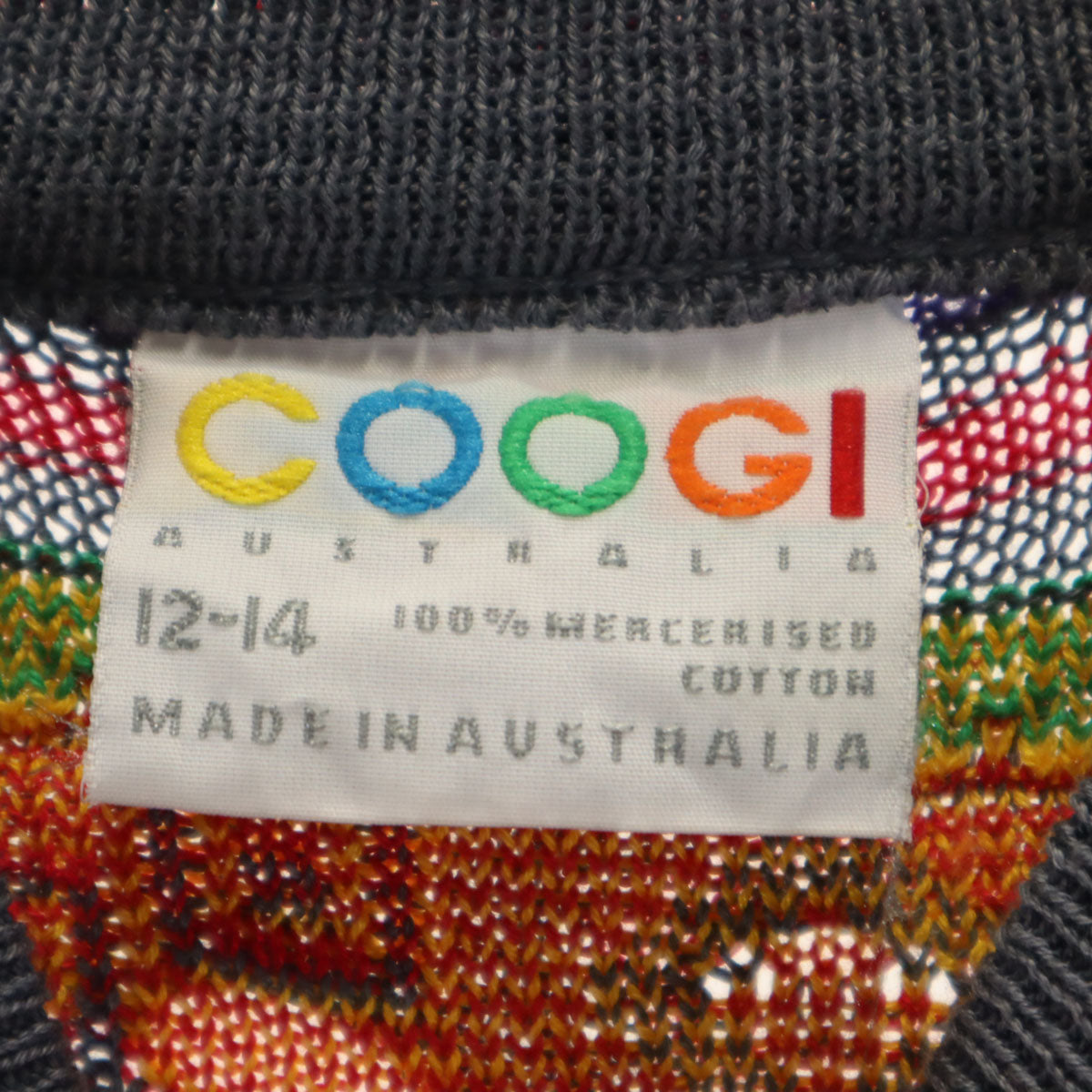 COOGI クージー オーストラリア製 総柄 長袖 3D ニット 12-14 マルチ セーター キッズ