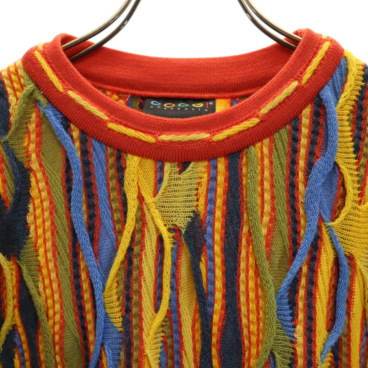 COOGI クージー オーストラリア製 総柄 長袖 3D ニット SS マルチ セーター メンズ