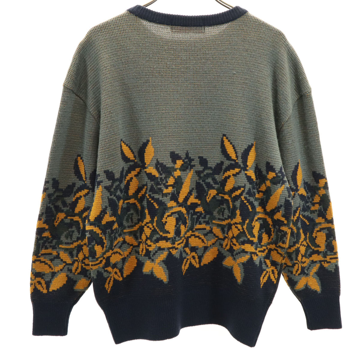 BALENCIAGA バレンシアガ 90s オールド 花柄 長袖 セーター M チャコールグレー ニット レディース