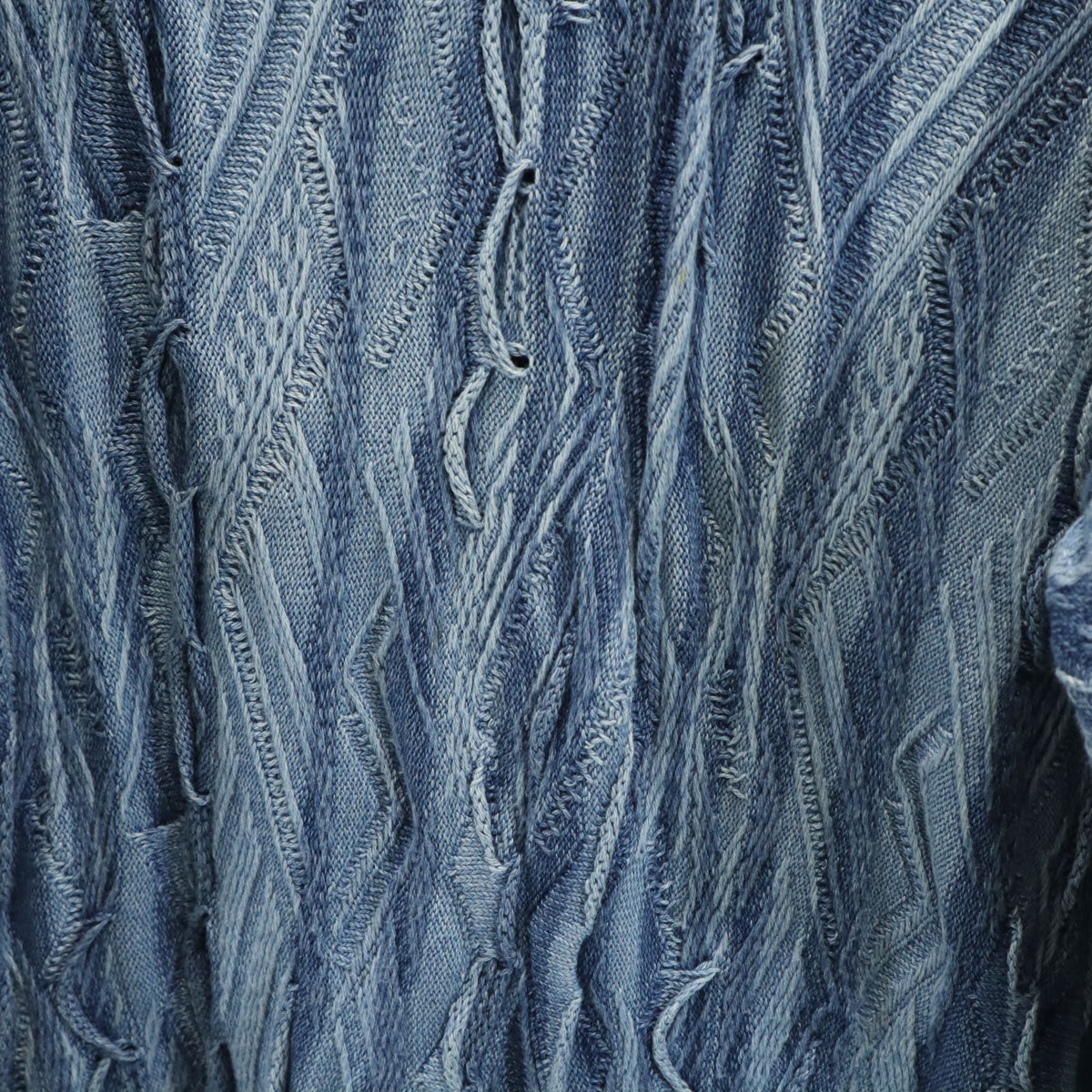 COOGI BLUES クージーブルース オーストラリア製 総柄 長袖 インディゴ染め 3D ニット L ブルー系 セーター メンズ