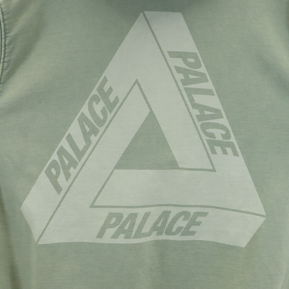 PALACE パレス バックロゴ 長袖 ウォッシュ加工 スウェットパーカー L グリーングレー系 メンズ