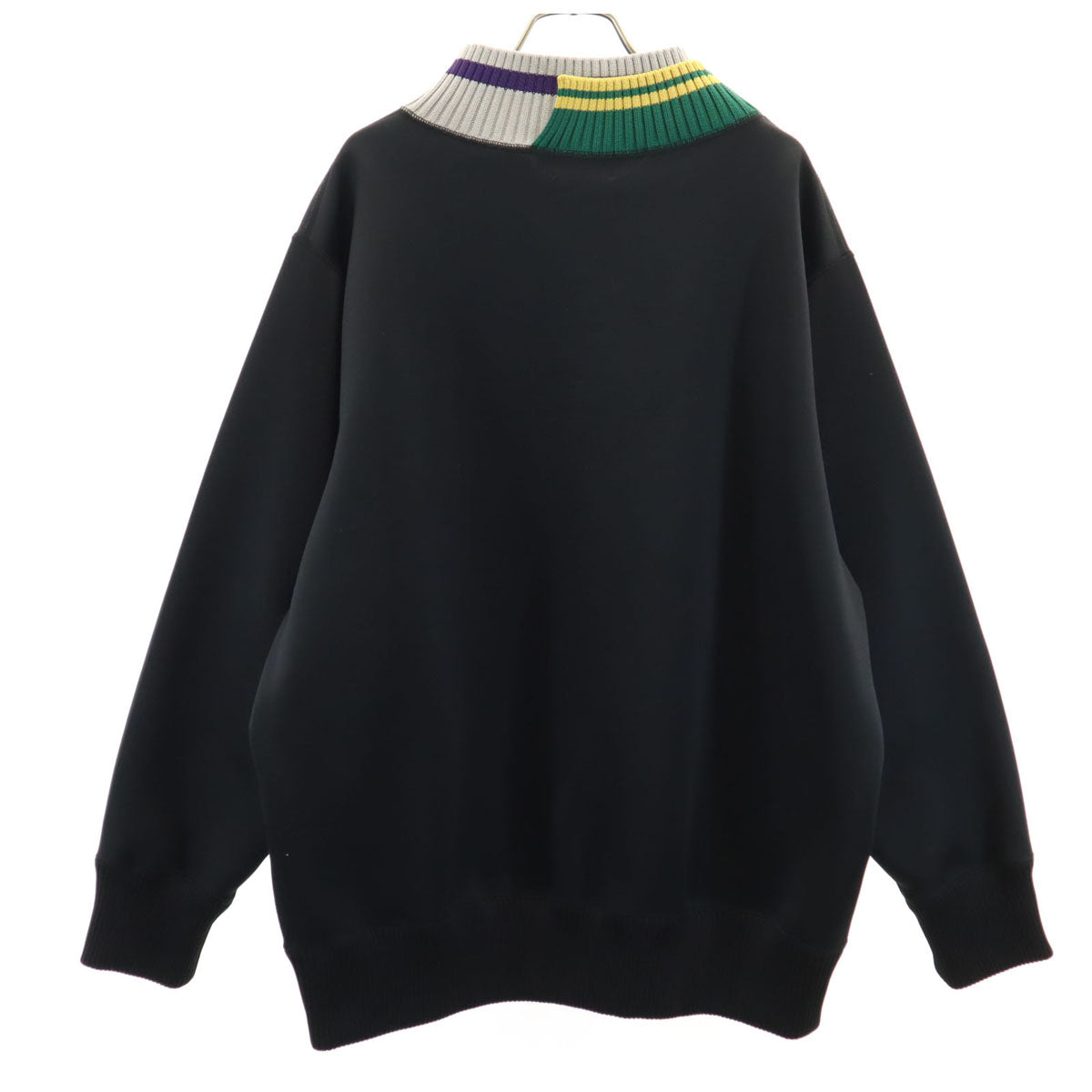 kolor カラー 21AW 日本製 長袖 Vネック ダンボール スウェット 3 ブラック系 トレーナー メンズ