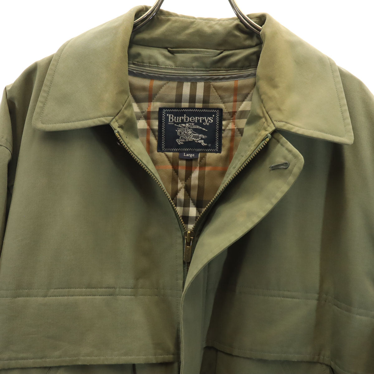 Burberrys バーバリーズ 90s オールド 長袖 ブルゾン L オリーブ系 ジャケット 中綿ライナー付き メンズ
