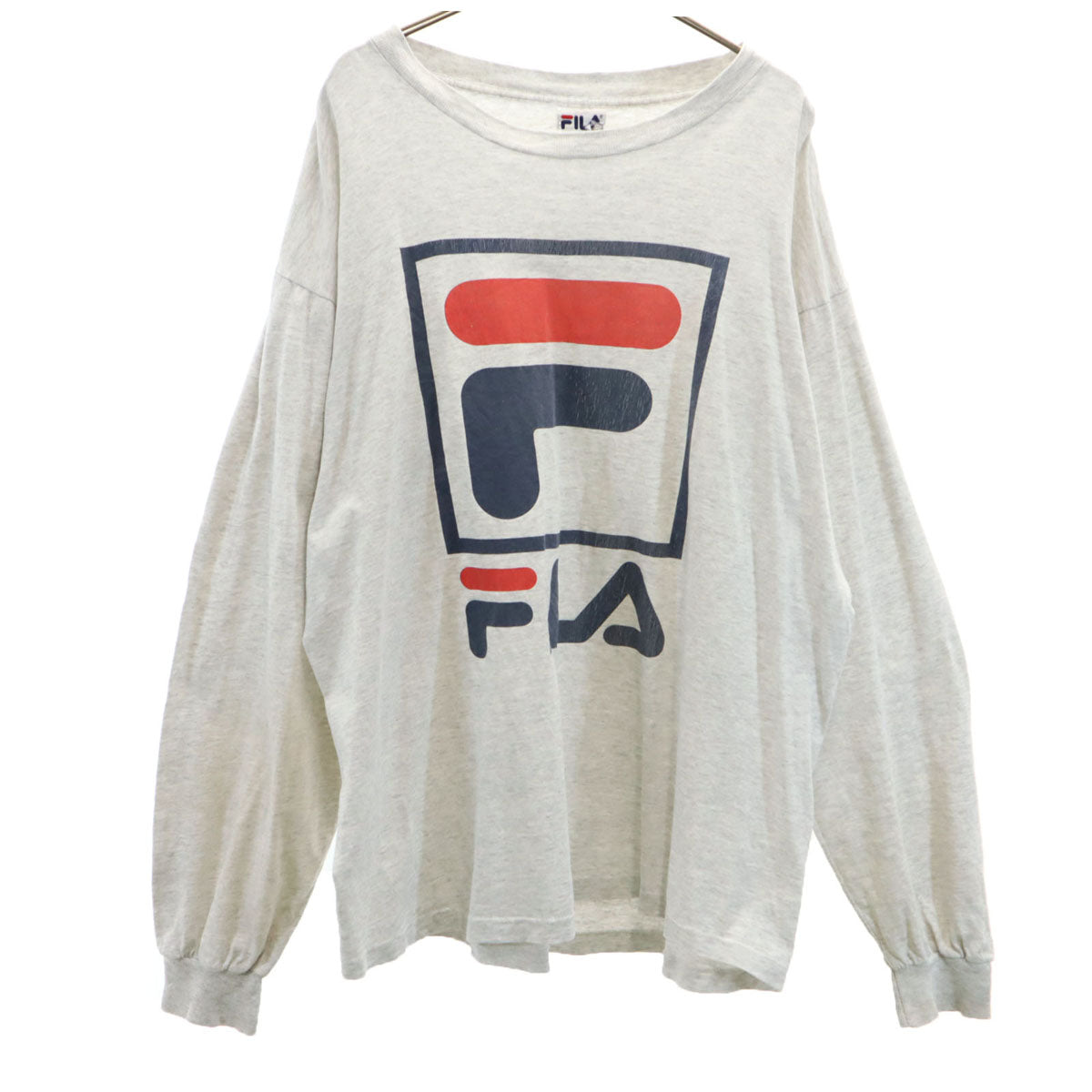 FILA フィラ 90s USA製 オールド 長袖 Tシャツ L グレー ロンT メンズ
