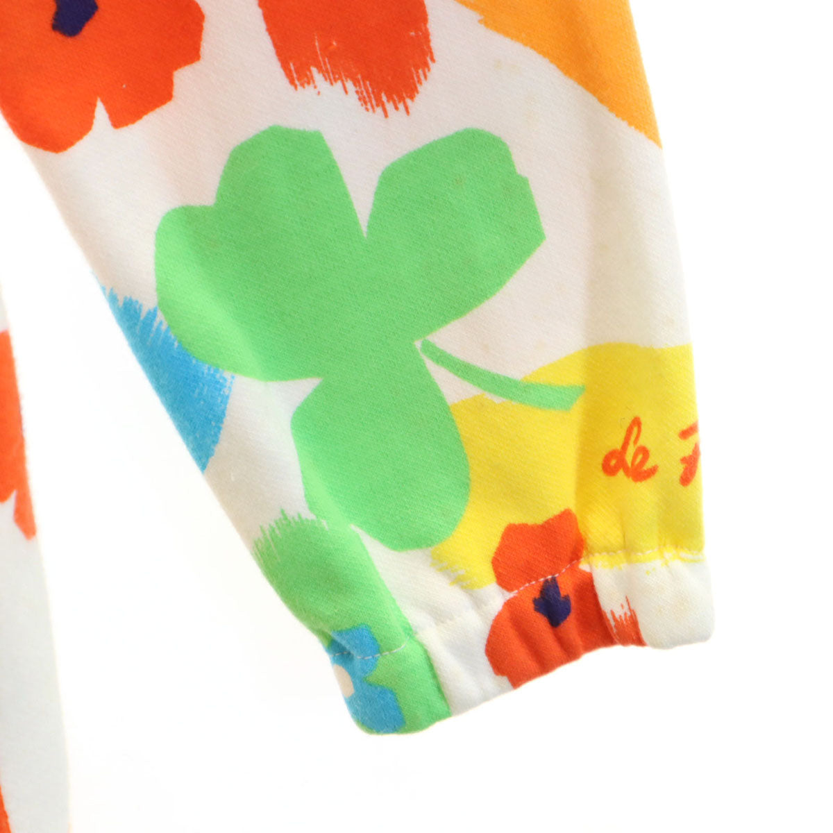 YVES SAINT LAURENT イヴサンローラン 90s 日本製 オールド 花柄 長袖 スウェット ワンピース 130 マルチ キッズ