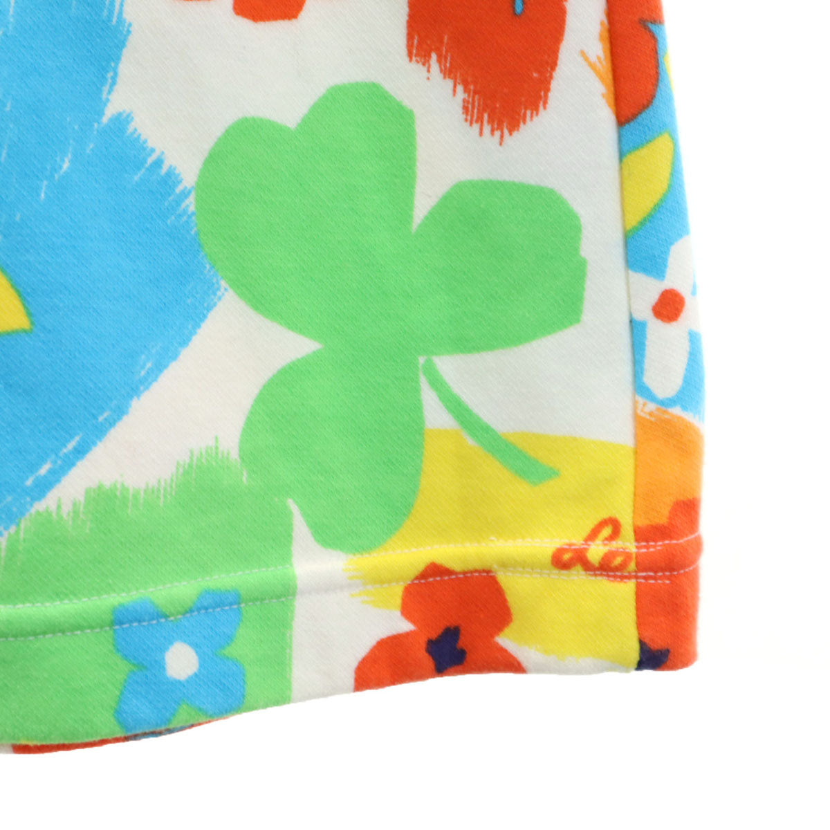 YVES SAINT LAURENT イヴサンローラン 90s 日本製 オールド 花柄 長袖 スウェット ワンピース 130 マルチ キッズ